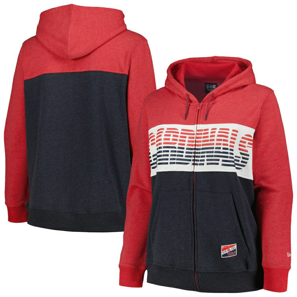 MLB St. Louis Cardinals New Era Women's Plus Size Color Block Full-Zip Hoodie
