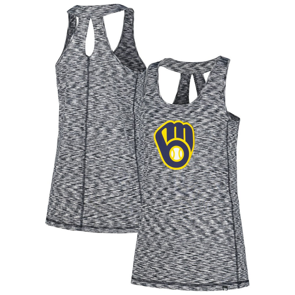 MLB Milwaukee Brewers New Era Women's Space Dye Keyhole Back Tank Top