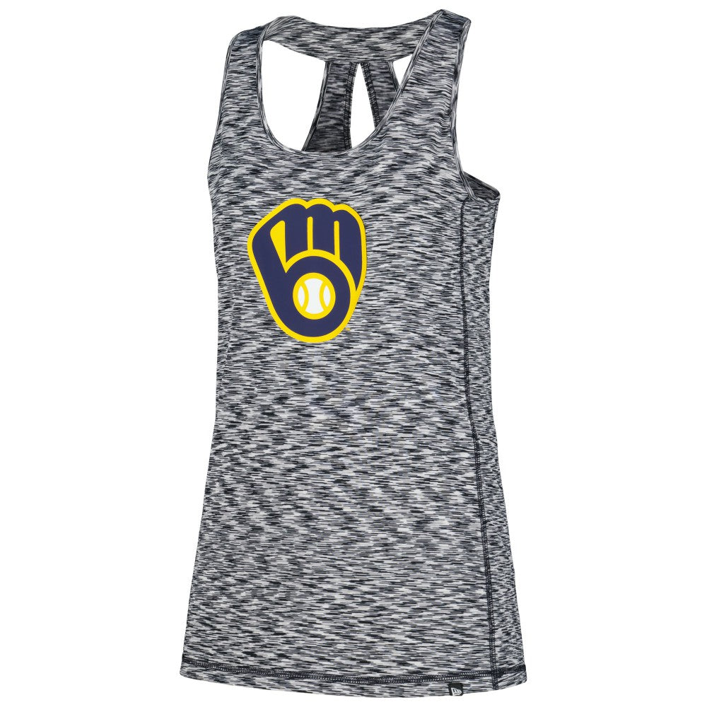 MLB Milwaukee Brewers New Era Women's Space Dye Keyhole Back Tank Top