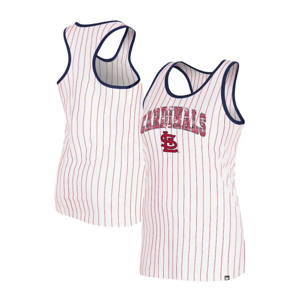 MLB St. Louis Cardinals New Era Women's Sequin Pinstripe Racerback Tank Top
