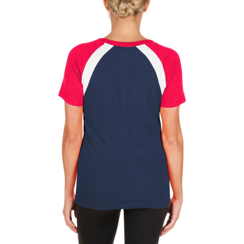 MLB Los Angeles Angels New Era Women's Heathered Raglan V-Neck T-Shirt