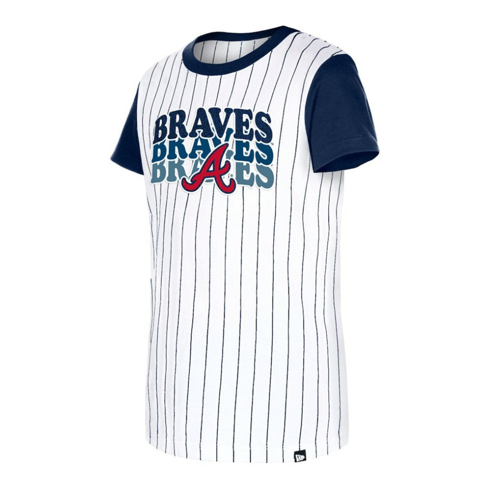 MLB Atlanta Braves New Era Girls Youth Pinstripe T-Shirt