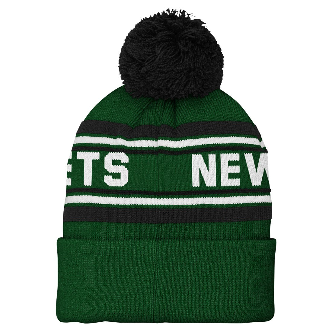 Youth Jacquard Cuffed Knit Hat with Pom - New York Jets