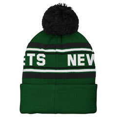 Youth Jacquard Cuffed Knit Hat with Pom - New York Jets