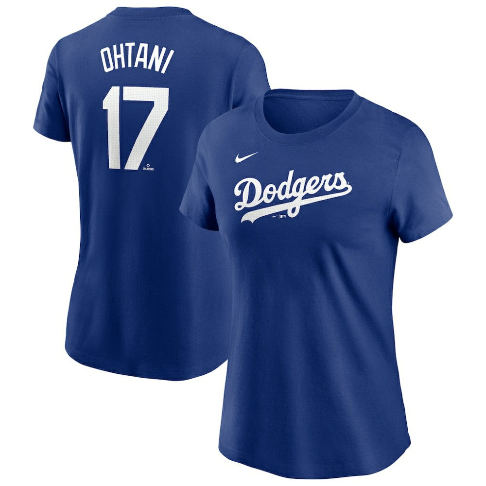 MLB Shohei Ohtani Los Angeles Dodgers Nike Women's Cooperstown Collection Fuse Name & Number T-Shirt
