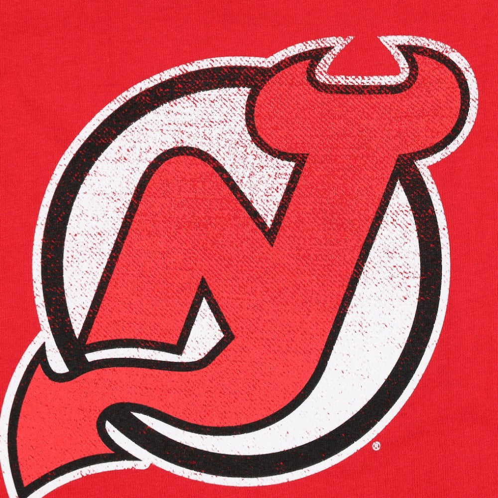NHL Red New Jersey Devils Profile Women's Plus Size Distressed Printed Name & Number Long Sleeve T-Shirt