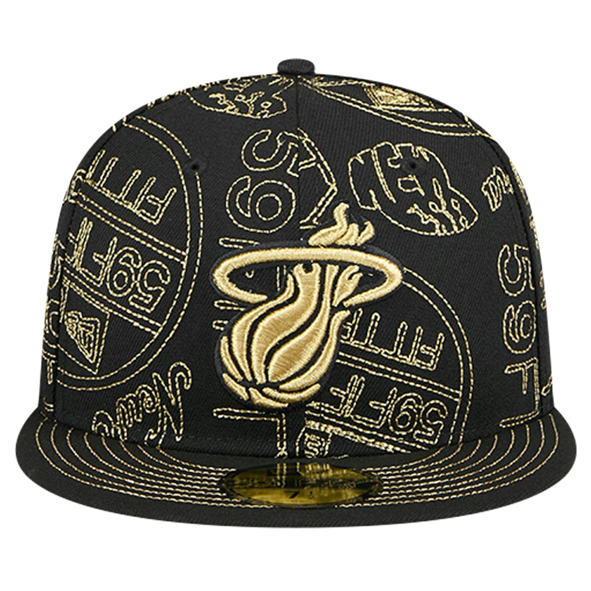 NBA Miami Heat 59FIFTY Day Allover Print Stencil Fitted Hat