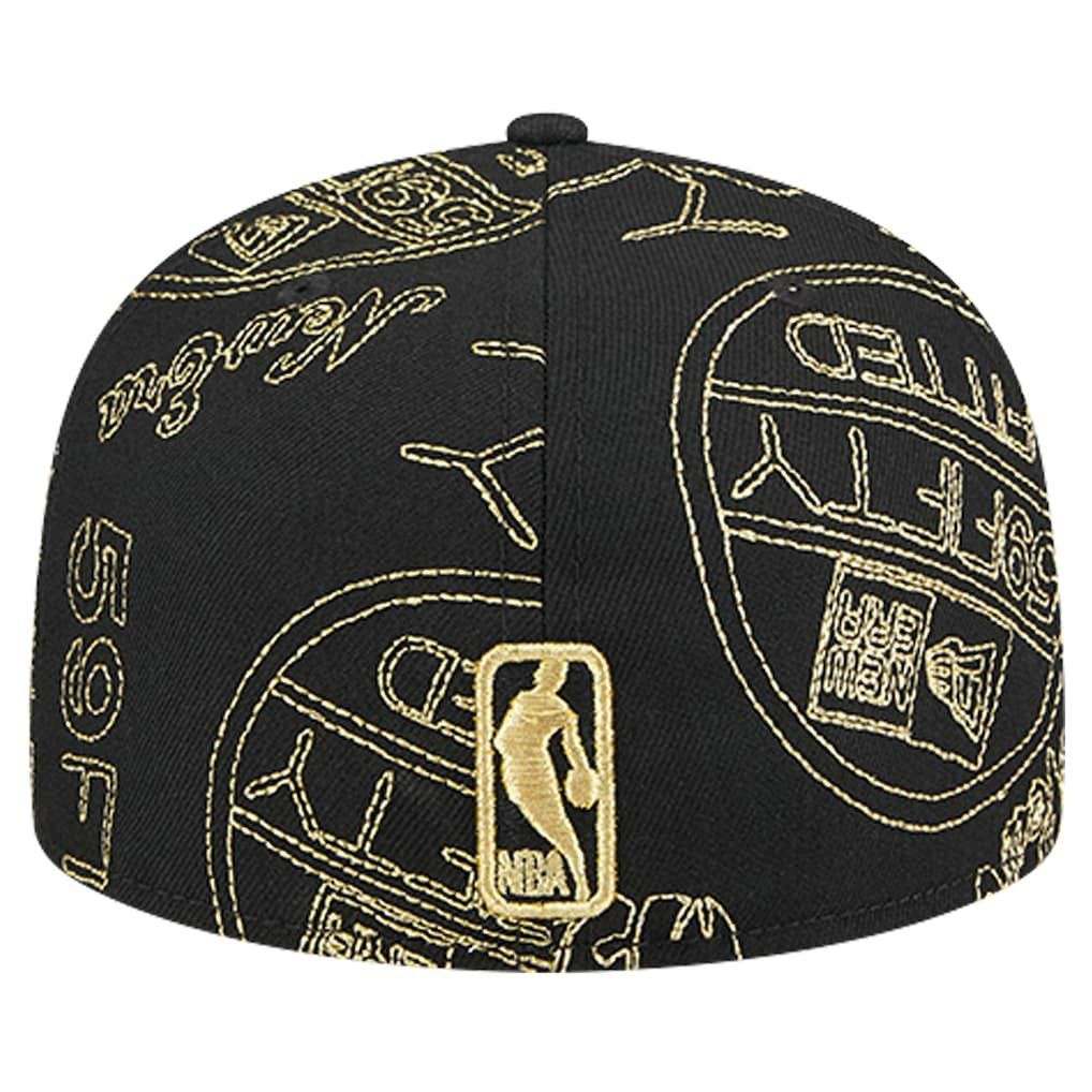 NBA Philadelphia 76ers 59FIFTY Day Allover Print Stencil Fitted Hat
