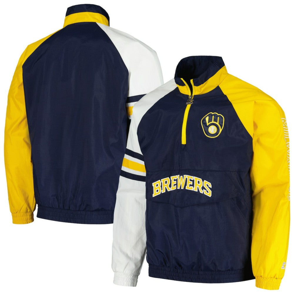 MLB Milwaukee Brewers Starter Elite Raglan Half-Zip Jacket