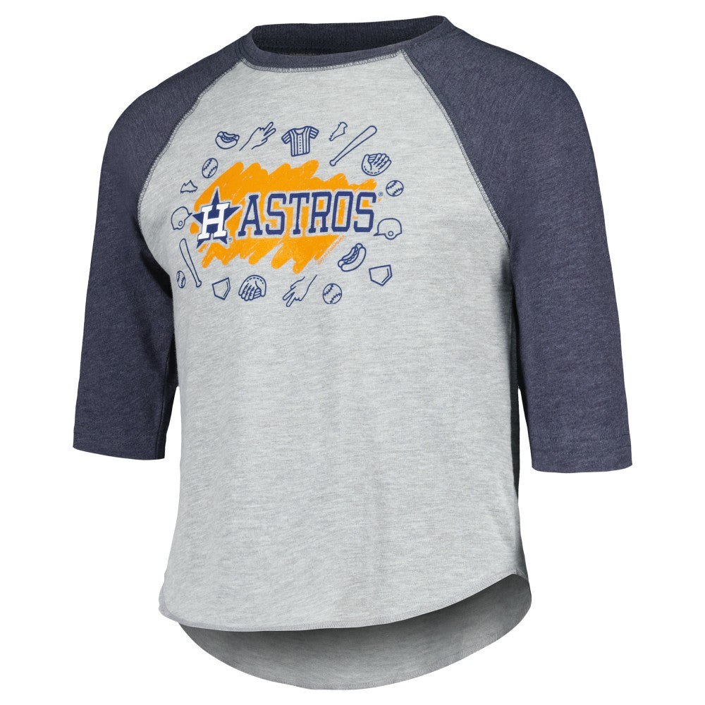 MLB Houston Astros Soft as a Grape Youth Raglan 3/4 Sleeve T-Shirt