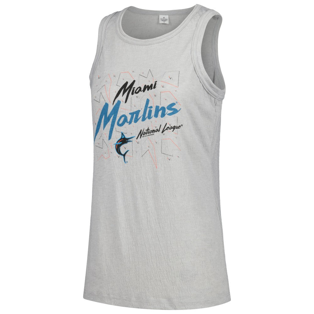 MLB Miami Marlins Soft as a Grape Women's Gauze High Neck Tank Top