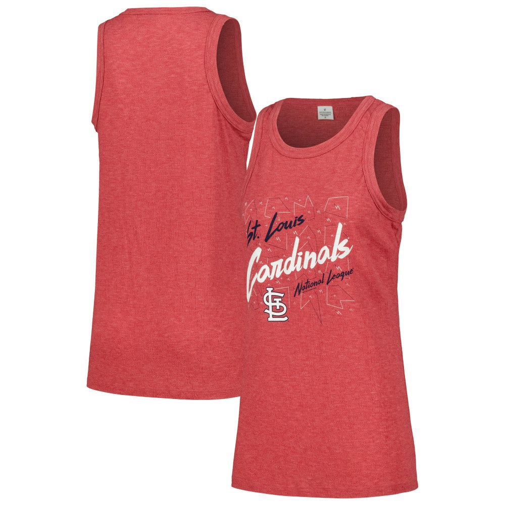 MLB St. Louis Cardinals Soft as a Grape Women's Gauze High Neck Tank Top