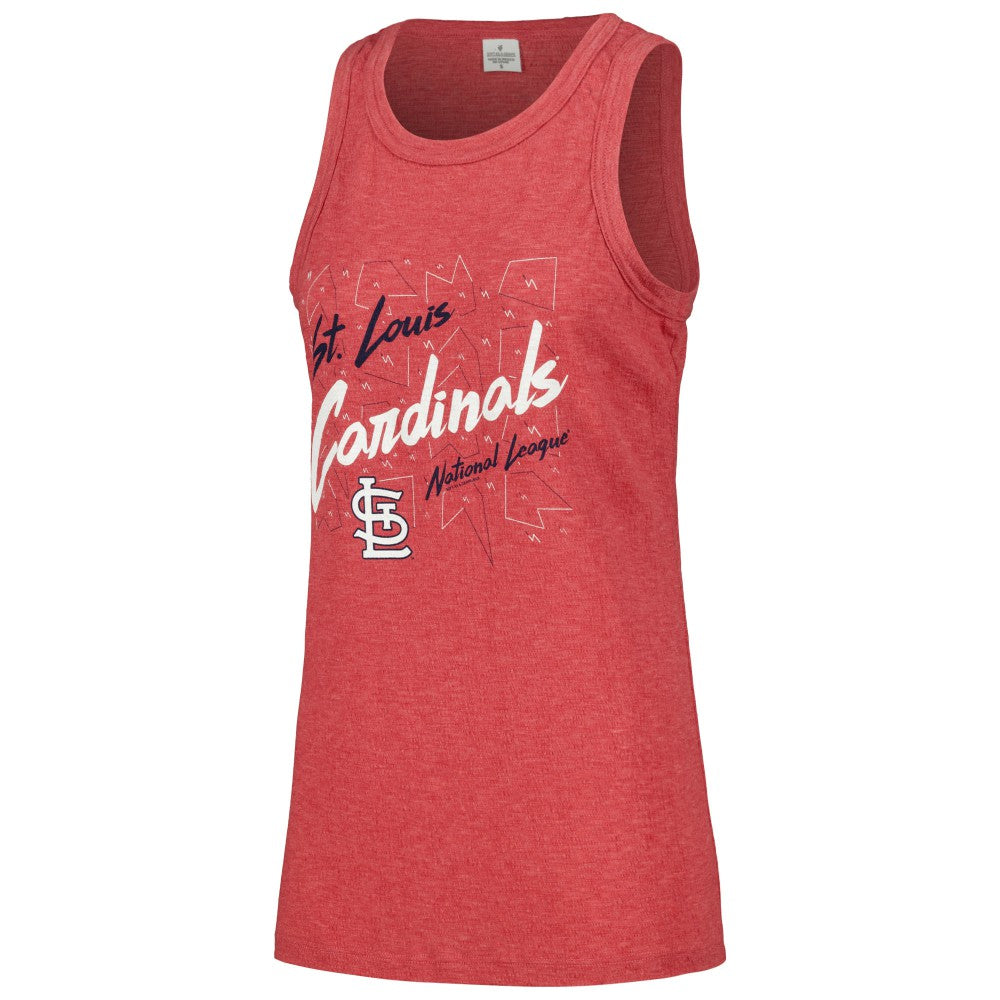 MLB St. Louis Cardinals Soft as a Grape Women's Gauze High Neck Tank Top
