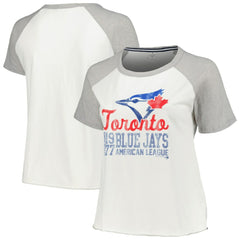 MLB Toronto Blue Jays Soft as a Grape Women's Plus Size Baseball Raglan T-Shirt