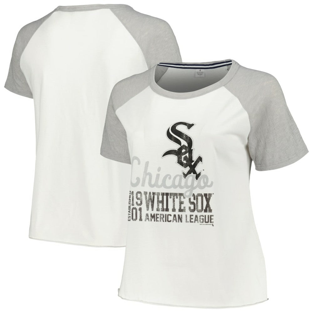 MLB Chicago White Sox Soft as a Grape Women's Plus Size Baseball Raglan T-Shirt