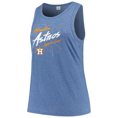 MLB Houston Astros Soft as a Grape Women's Plus Size Curvy High Neck Tri-Blend Tank Top