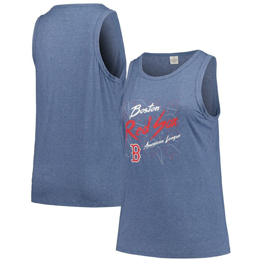 MLB Boston Red Sox Soft as a Grape Women's Plus Size Curvy High Neck Tri-Blend Tank Top