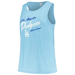 MLB Los Angeles Dodgers Soft as a Grape Women's Plus Size Curvy High Neck Tri-Blend Tank Top