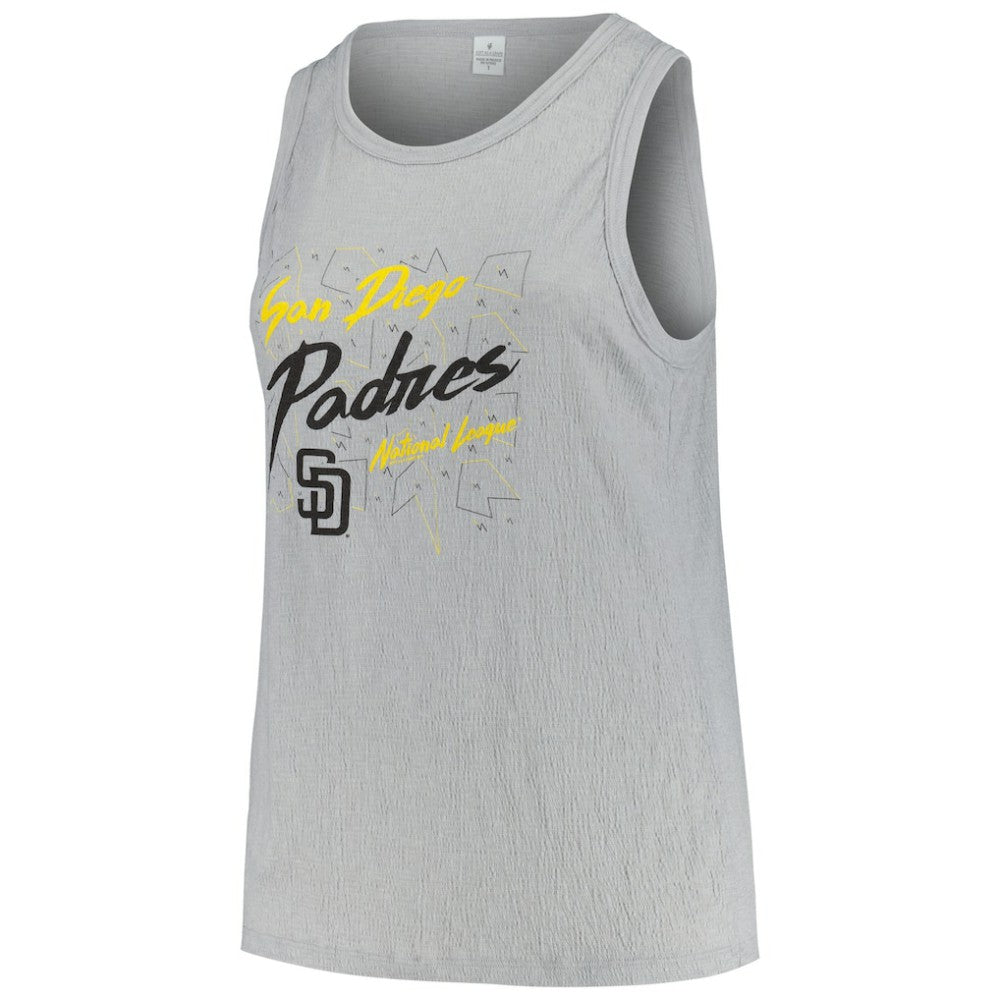 MLB San Diego Padres Soft as a Grape Women's Plus Size Curvy High Neck Tri-Blend Tank Top