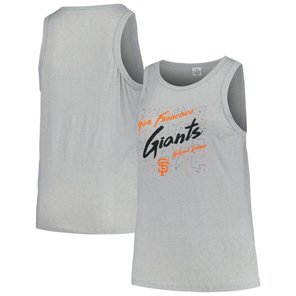 MLB San Francisco Giants Soft as a Grape Women's Plus Size Curvy High Neck Tri-Blend Tank Top