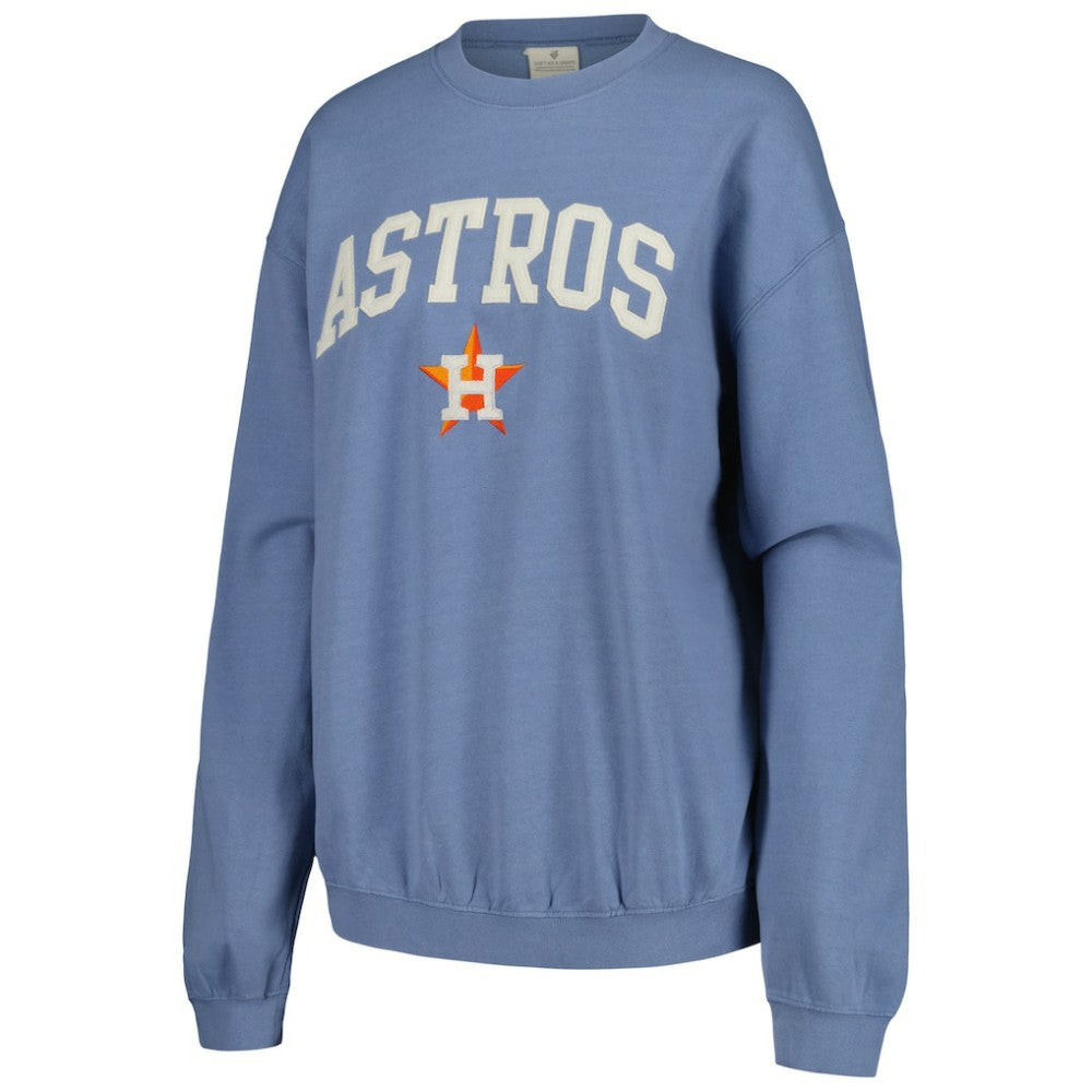 MLB Houston Astros Soft as a Grape Women's Pigment Dye Pullover Sweatshirt