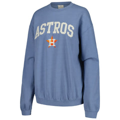 MLB Houston Astros Soft as a Grape Women's Pigment Dye Pullover Sweatshirt