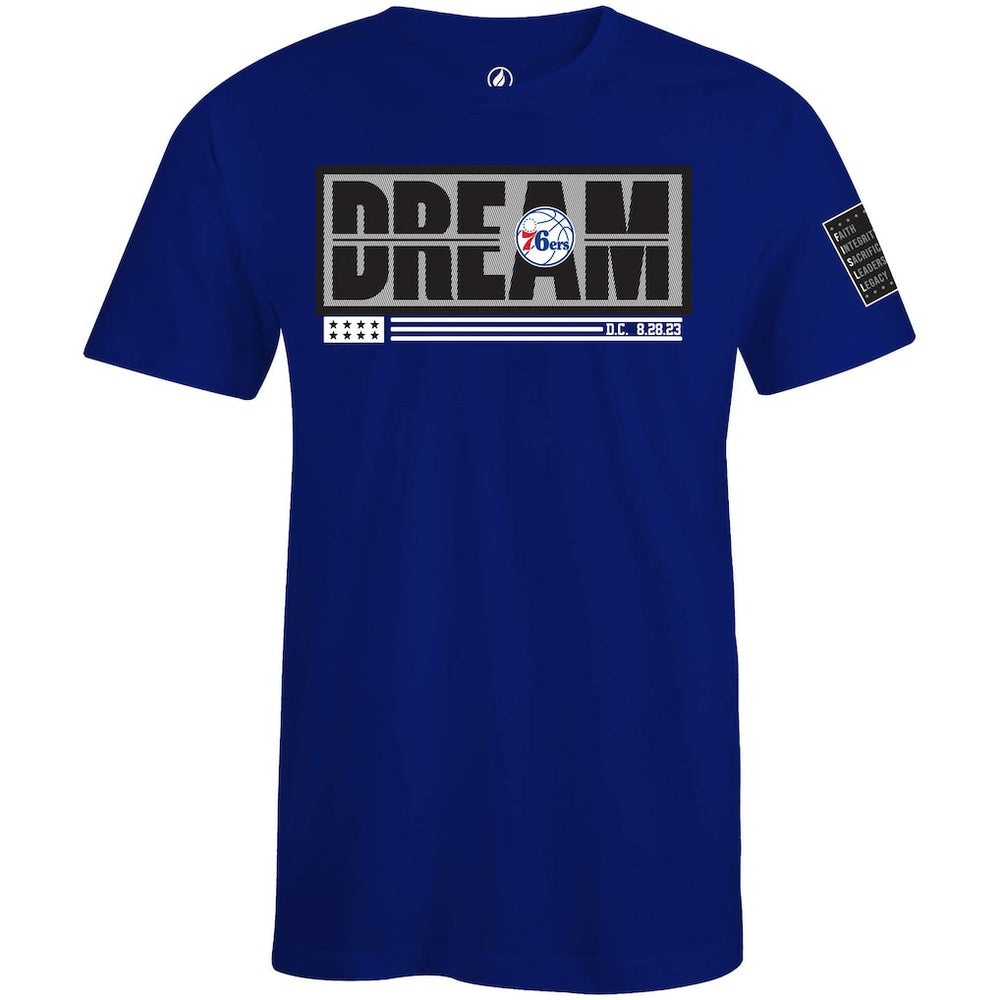 NBA Philadelphia 76ers FISLL x Black History Collection Unisex T-Shirt - Blue for sale
