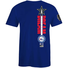 NBA Philadelphia 76ers FISLL x Black History Collection Unisex T-Shirt - Blue for sale