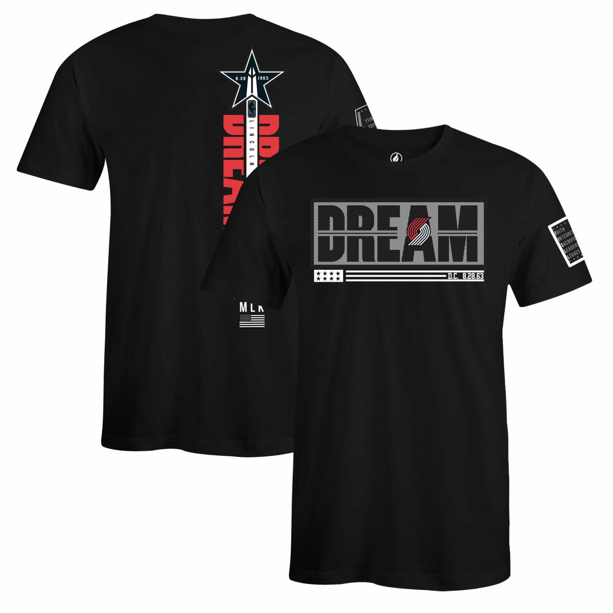 NBA Portland Trail Blazers FISLL x Black History Collection Unisex T-Shirt - Black online
