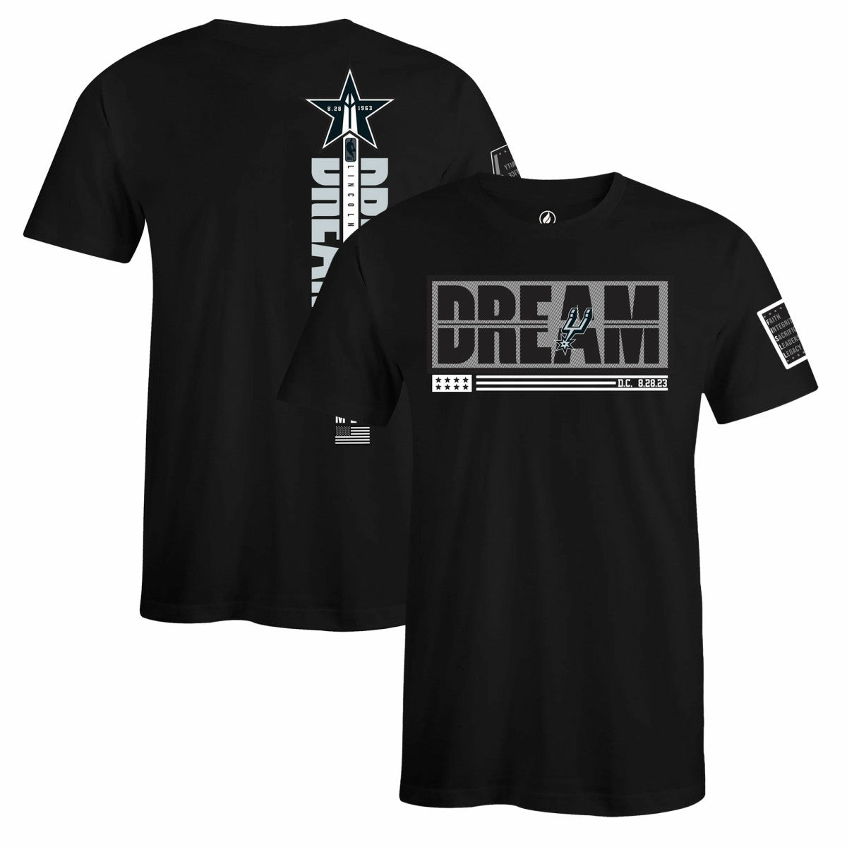 NBA San Antonio Spurs FISLL x Black History Collection Unisex T-Shirt - Black discount