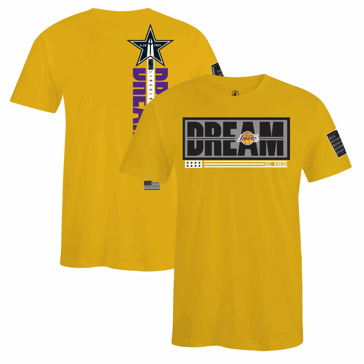NBA Los Angeles Lakers FISLL x Black History Collection Unisex T-Shirt - Gold discount