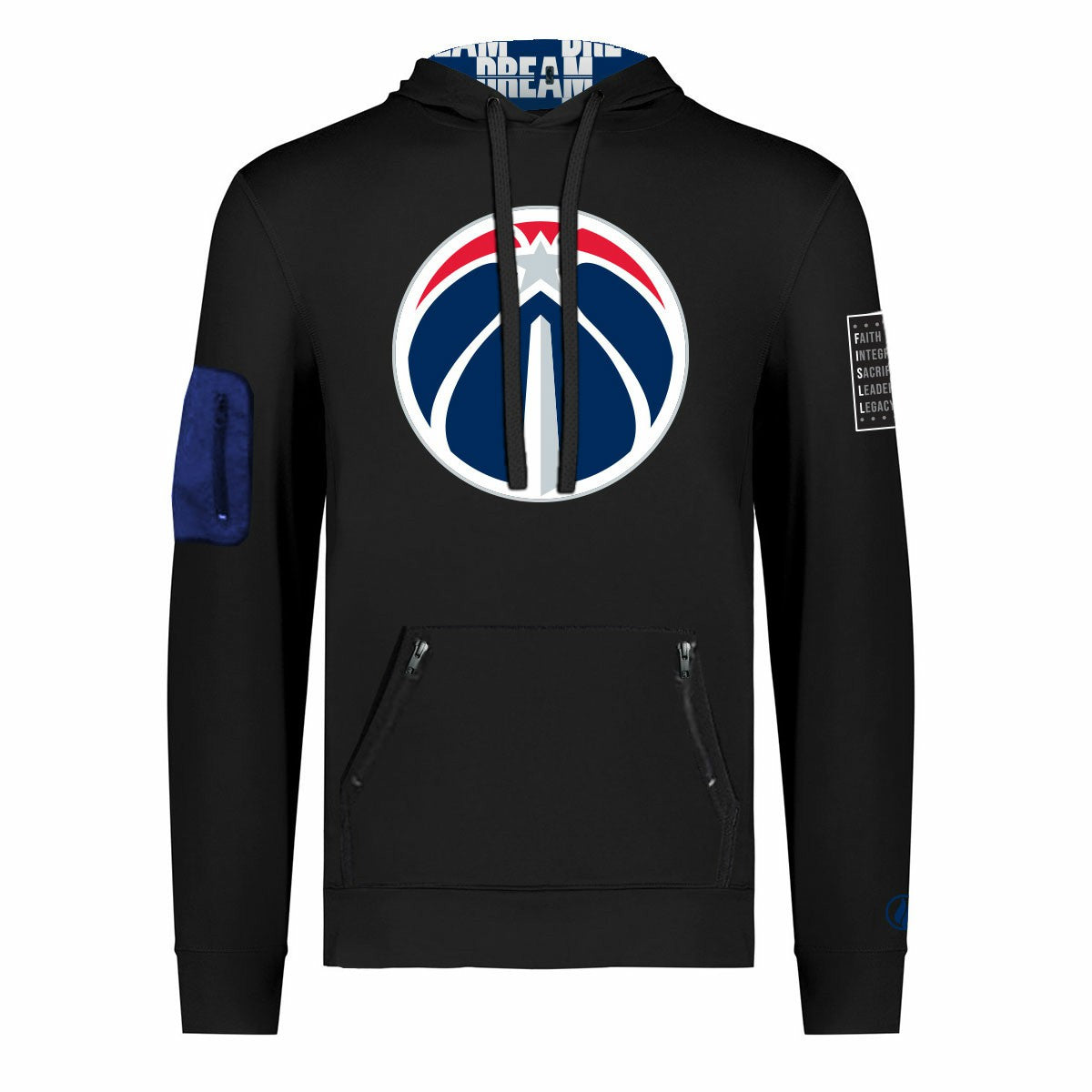 NBA Washington Wizards FISLL x Black History Collection Unisex Pullover Hoodie - Black for sale