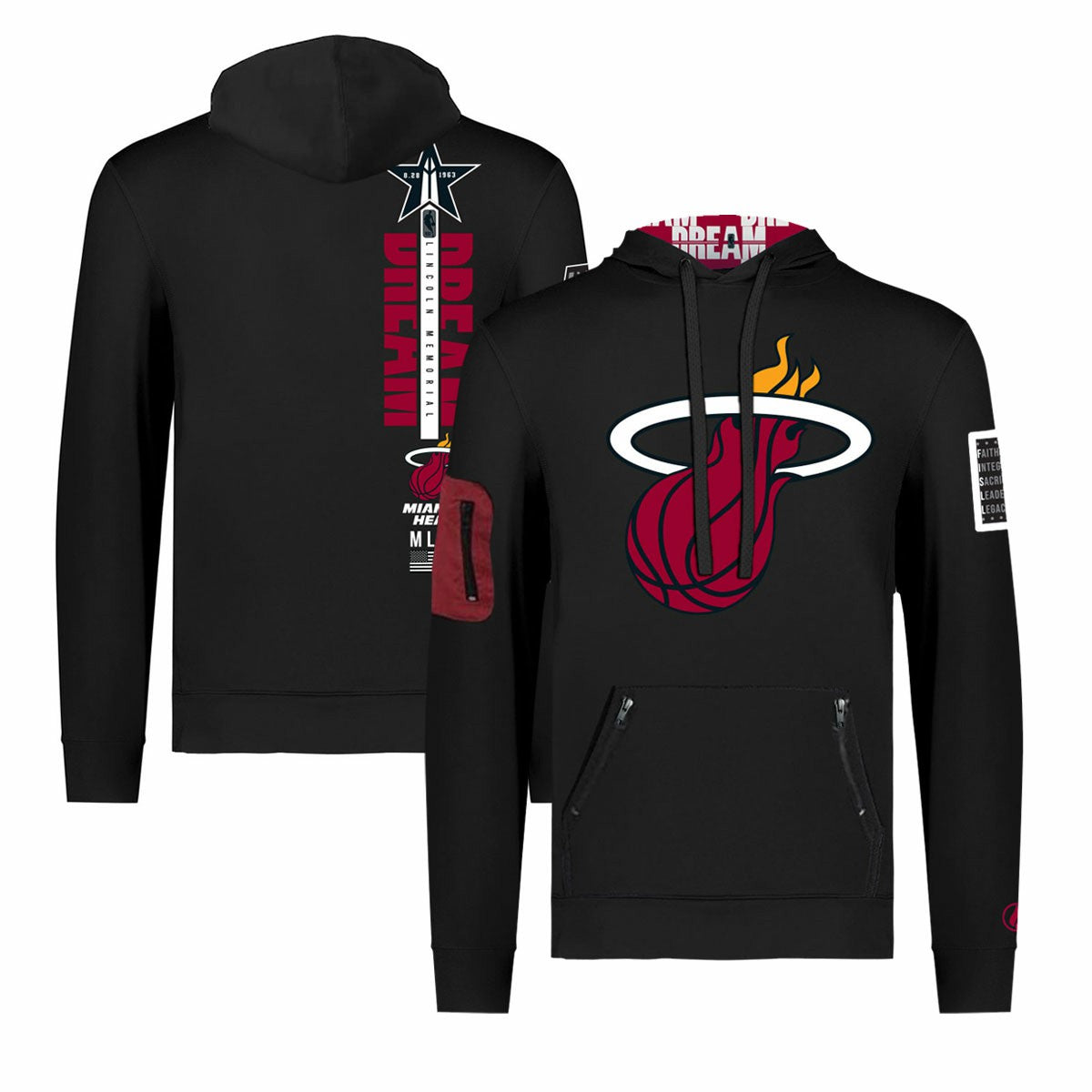 NBA Miami Heat FISLL x Black History Collection Unisex Pullover Hoodie - Black sale