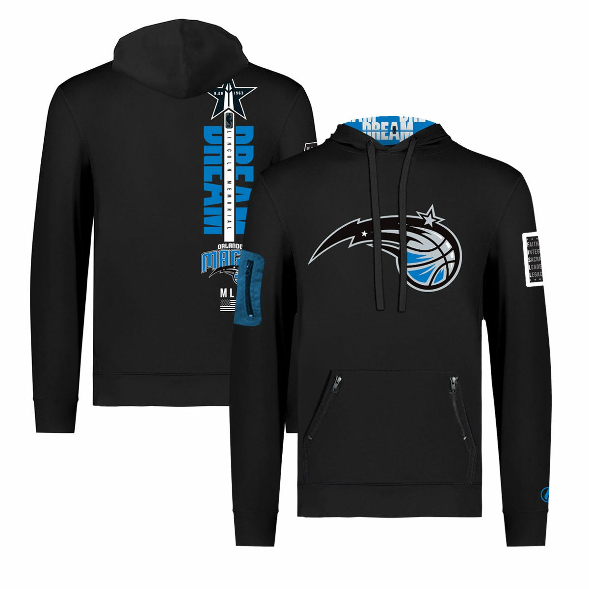 NBA Orlando Magic FISLL x Black History Collection Unisex Pullover Hoodie - Black shop