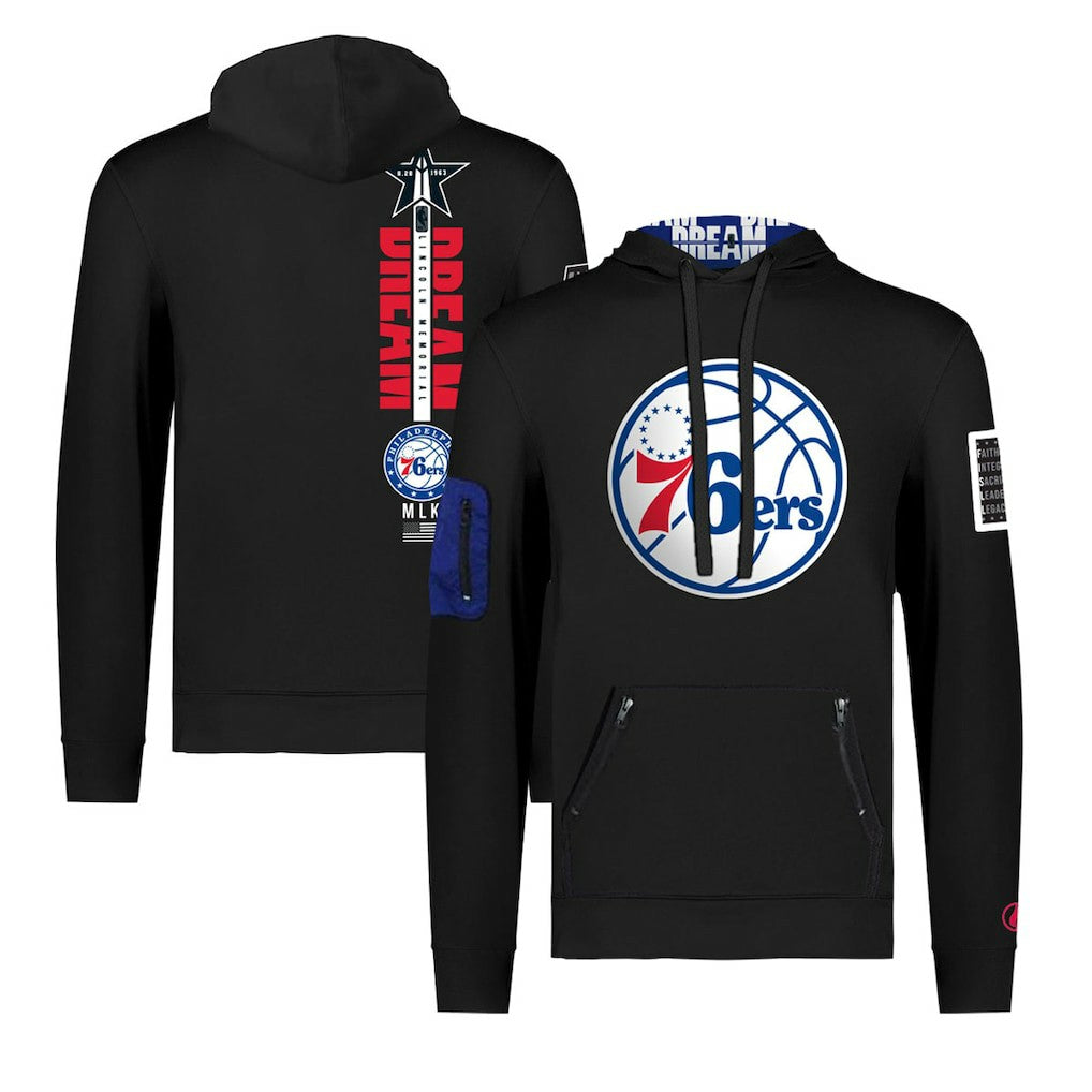 NBA Philadelphia 76ers FISLL x Black History Collection Unisex Pullover Hoodie - Black outlet