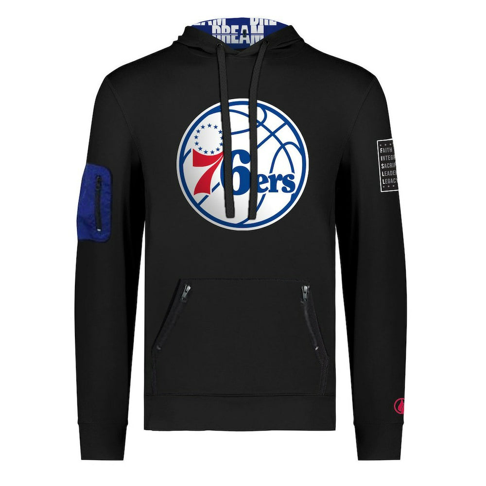 NBA Philadelphia 76ers FISLL x Black History Collection Unisex Pullover Hoodie - Black outlet