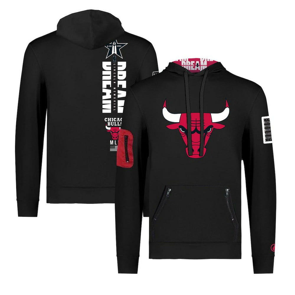 NBA Chicago Bulls FISLL x Black History Collection Unisex Pullover Hoodie - Black shop
