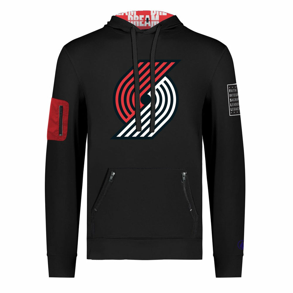 NBA Portland Trail Blazers FISLL x Black History Collection Unisex Pullover Hoodie - Black discount