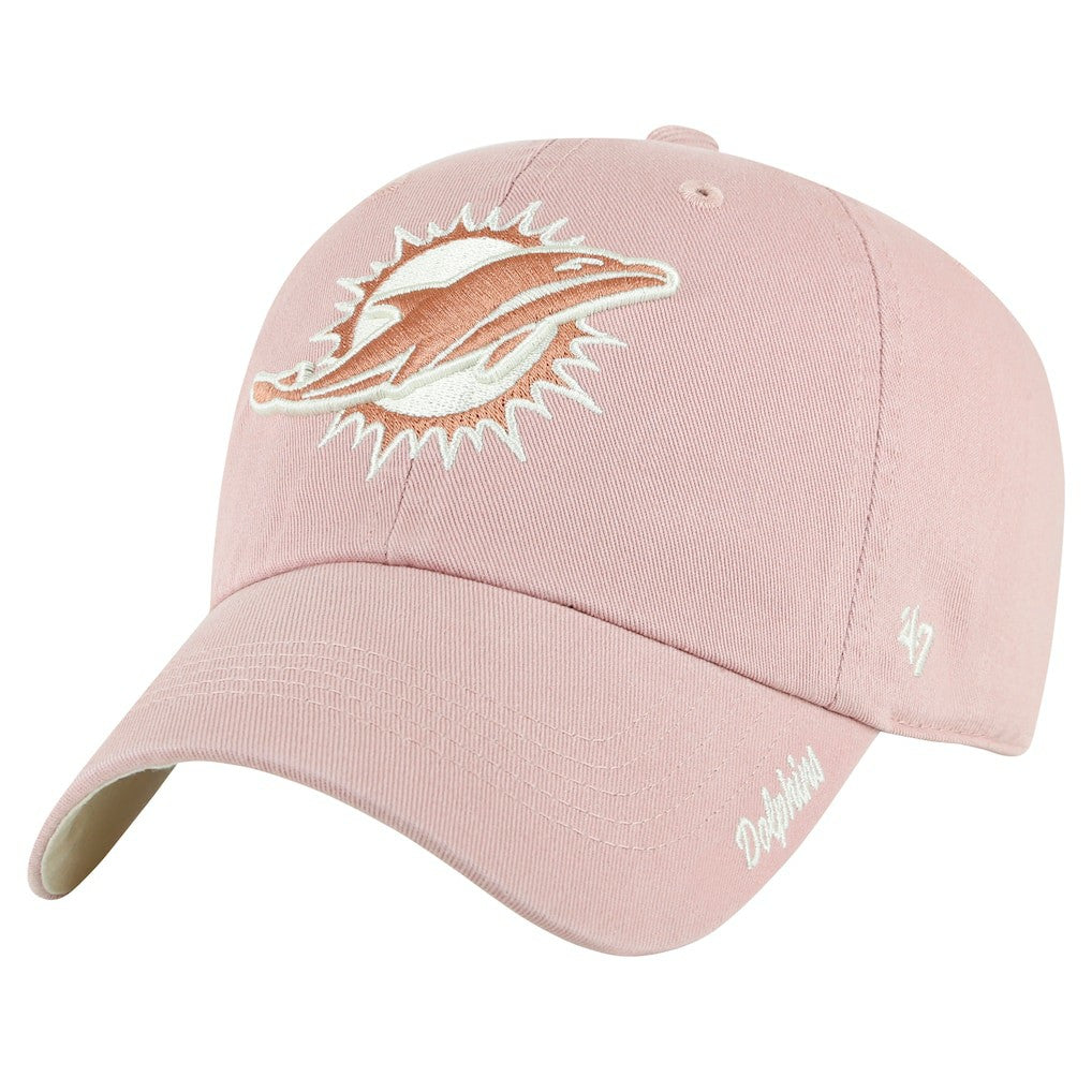 '47 Women's Ballpark Cheer Dusty Rose Clean Up Adjustable Hat - Miami Dolphins