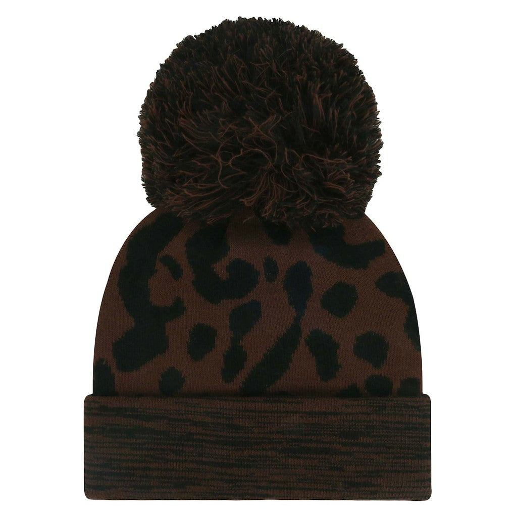'47 Women's Cacao Cuffed Knit Hat with Pom - Las Vegas Raiders