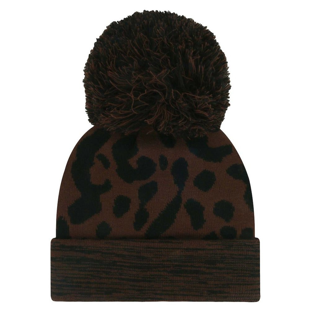 '47 Women's Cacao Cuffed Knit Hat with Pom - Las Vegas Raiders