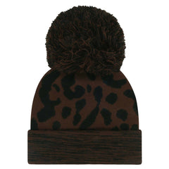 '47 Women's Cacao Cuffed Knit Hat with Pom - Las Vegas Raiders