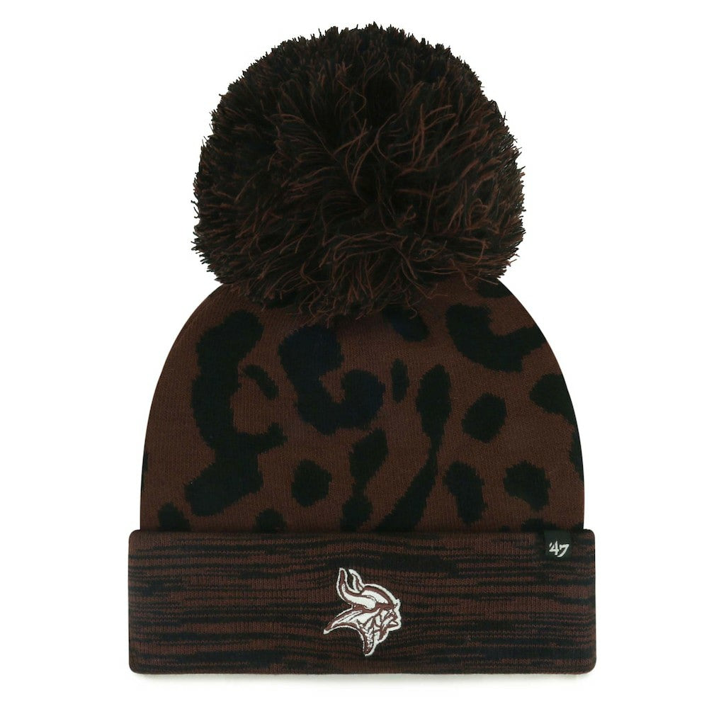 '47 Women's Cacao Cuffed Knit Hat with Pom - Minnesota Vikings