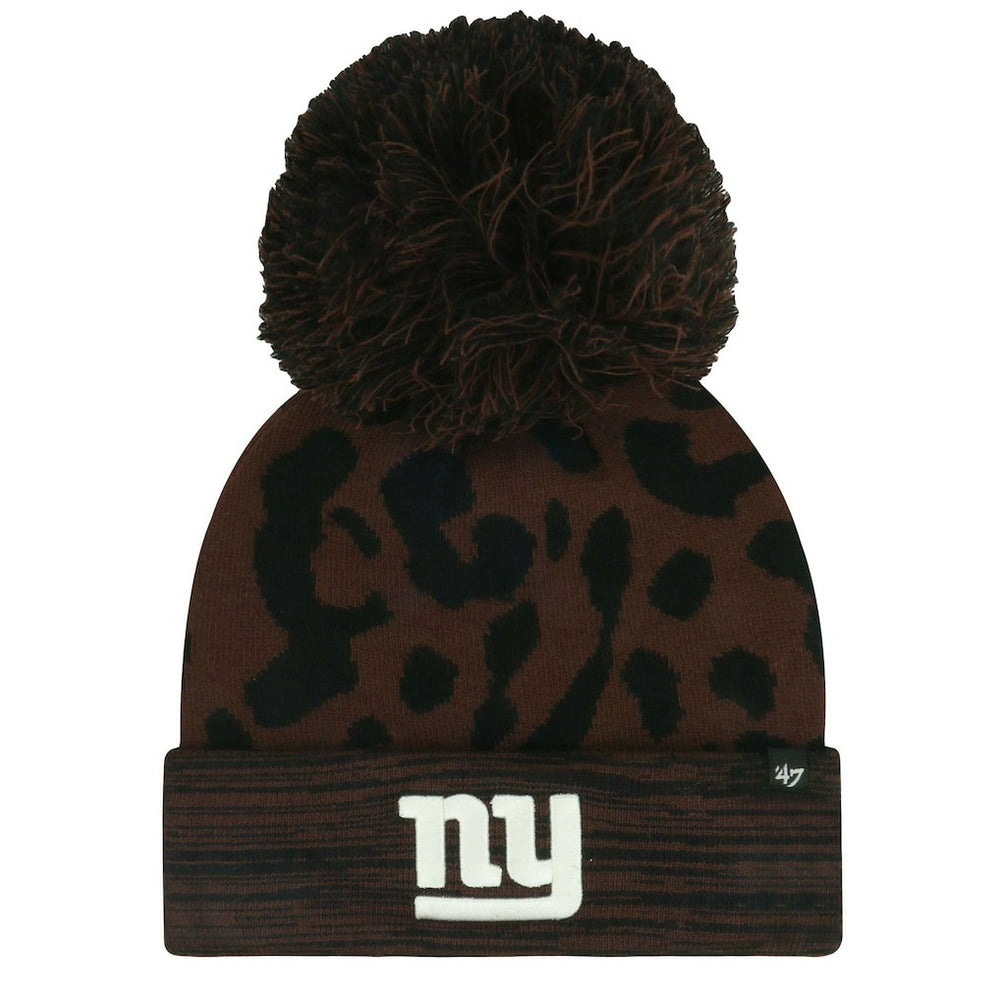 '47 Women's Cacao Cuffed Knit Hat with Pom - New York Giants