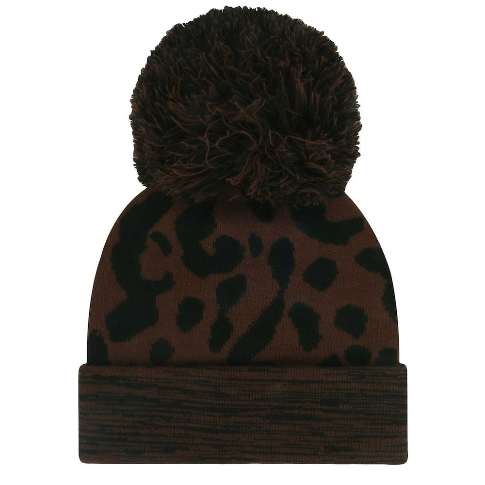 '47 Women's Cacao Cuffed Knit Hat with Pom - New York Giants