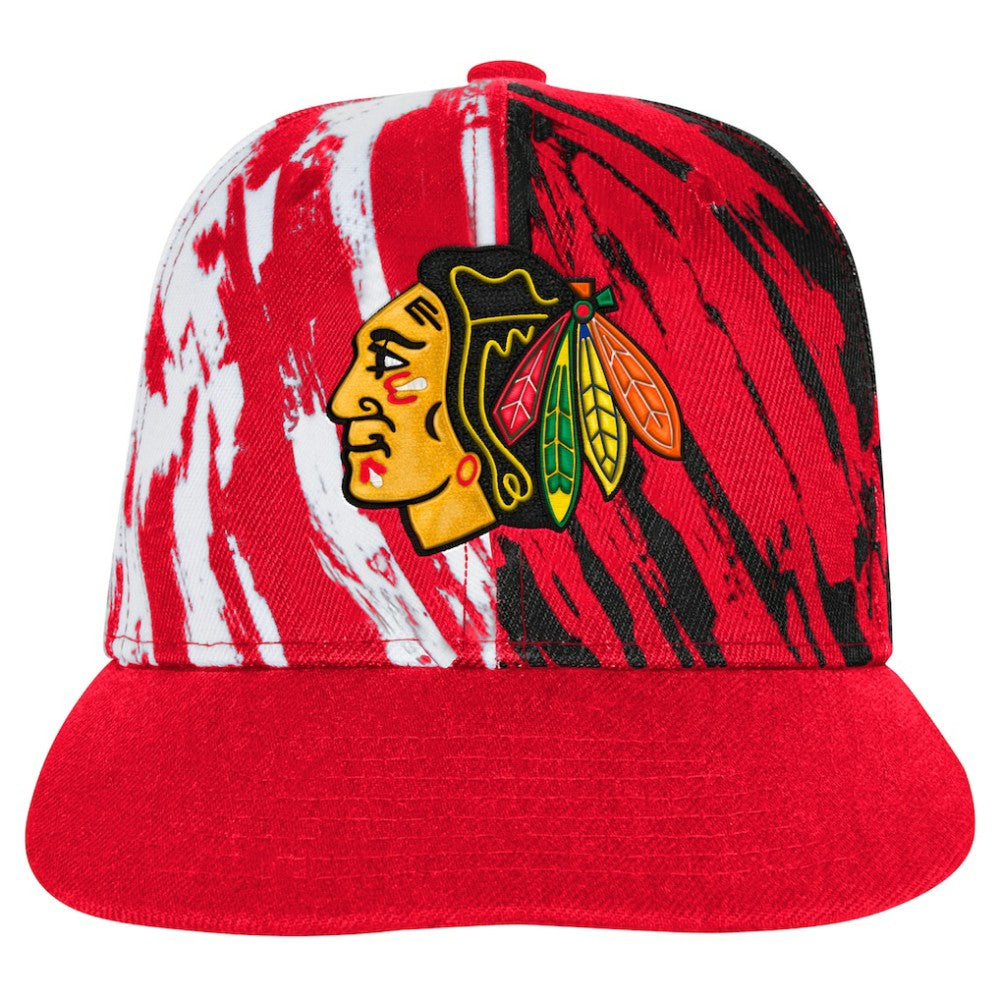 NHL Red Chicago Blackhawks Youth Propel Flat Brim Snapback Hat
