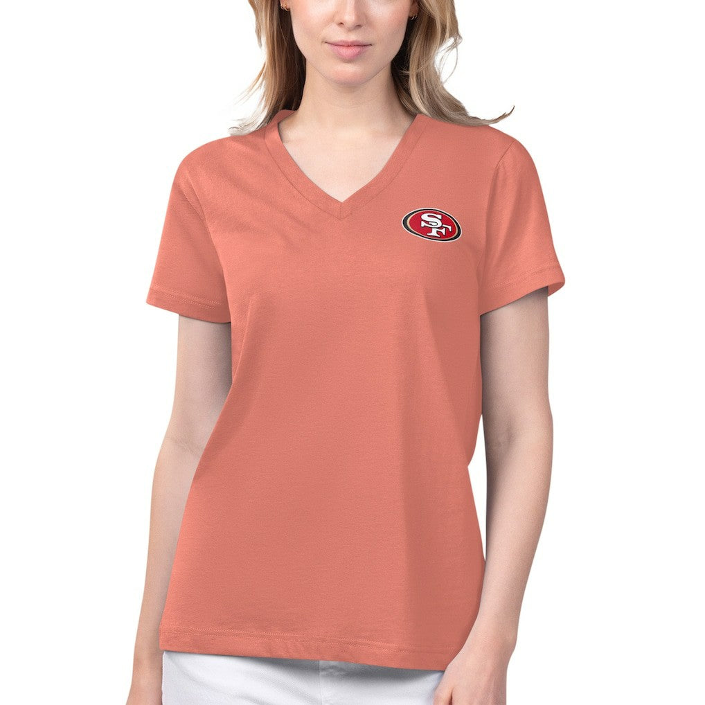 Margaritaville Women's Game Time V-Neck T-Shirt - San Francisco 49ers