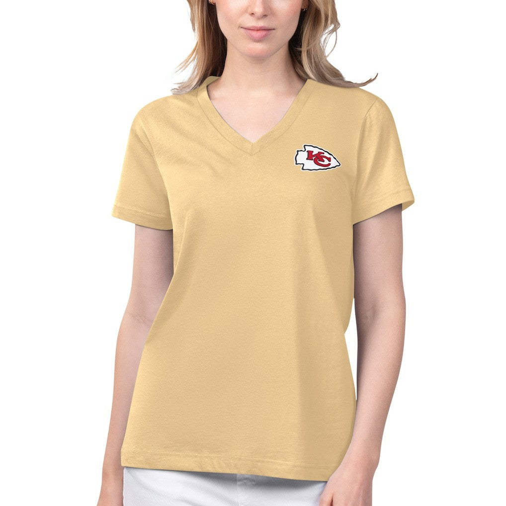 Margaritaville Women's Game Time V-Neck T-Shirt - Kansas City Chiefs