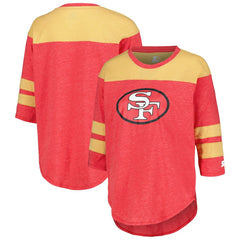 Starter Women's Fullback Tri-Blend 3/4-Sleeve T-Shirt - San Francisco 49ers