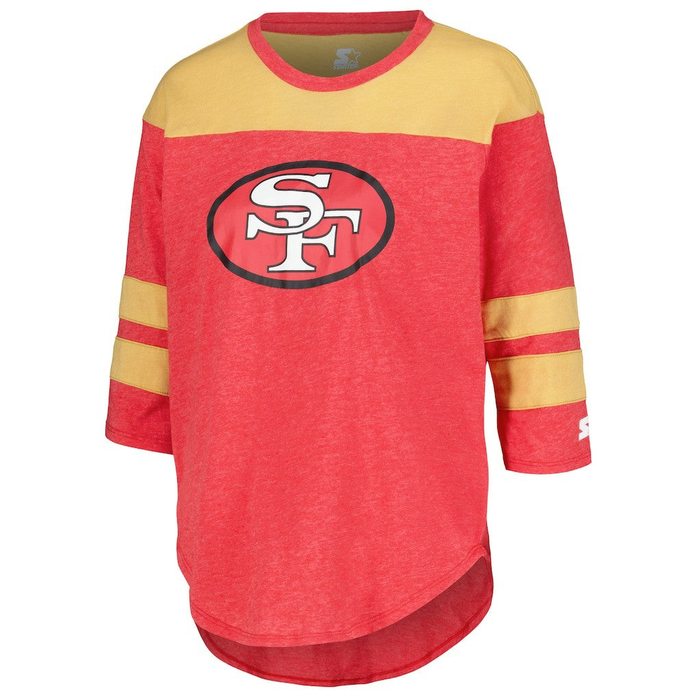 Starter Women's Fullback Tri-Blend 3/4-Sleeve T-Shirt - San Francisco 49ers